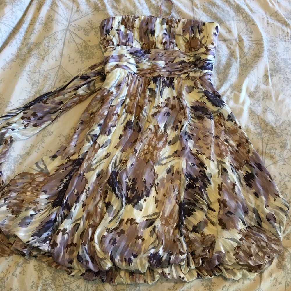 BCBG Maxazria strapless bubble hem dress